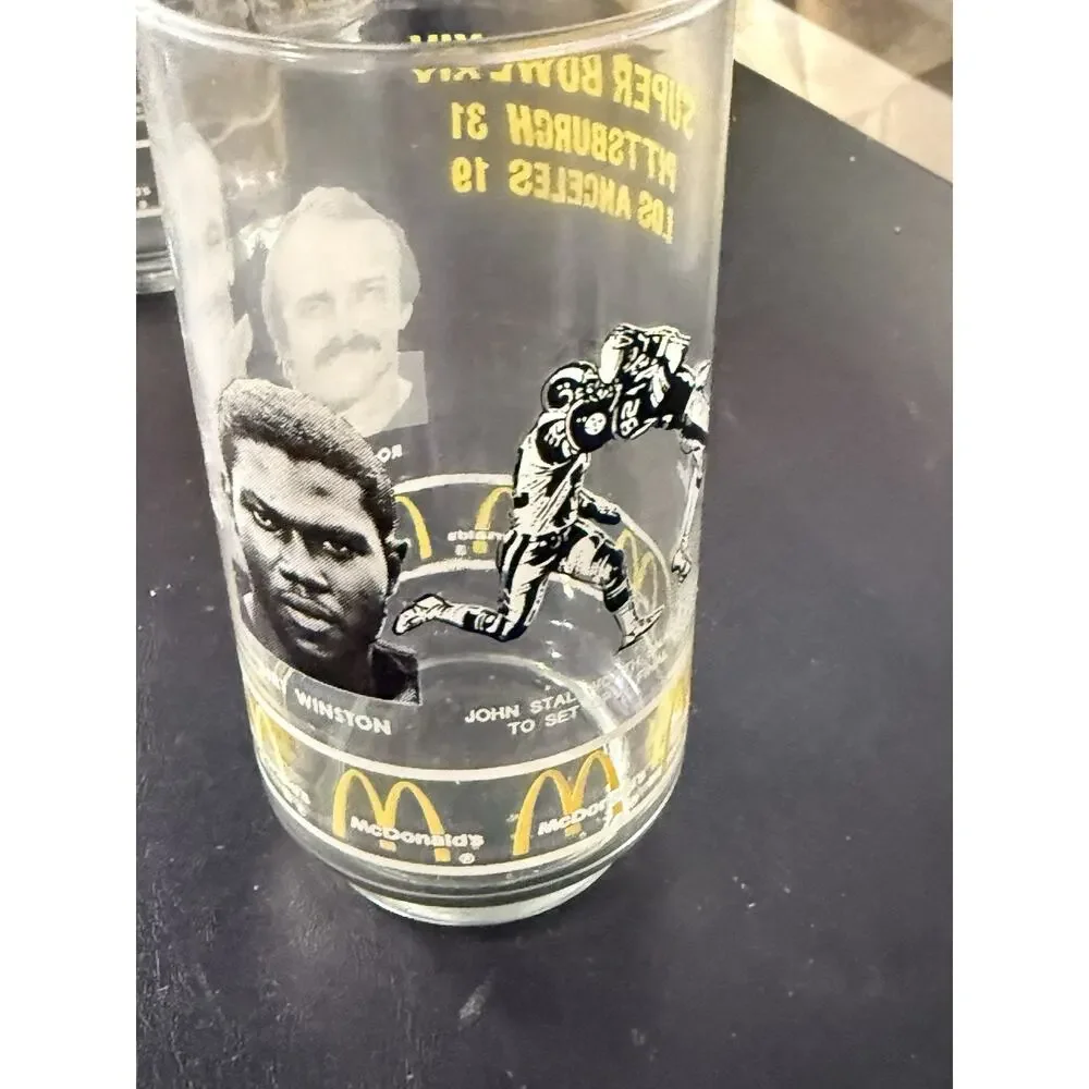 Vintage 1980 McDonald’s Super Bowl XIV Pittsburgh Steelers Glasses Set of 4